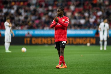LEVERKUSEN, GERMANY - 21 MAYIS 2023: Jeremie Frimpong - Bayer 04 Leverkusen, Borussia Moenchengladbach 'a karşı.