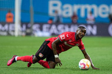 LEVERKUSEN, GERMANY - 21 MAYIS 2023: Moussa Diaby - Bayer 04 Leverkusen Borussia Moenchengladbach 'a karşı.