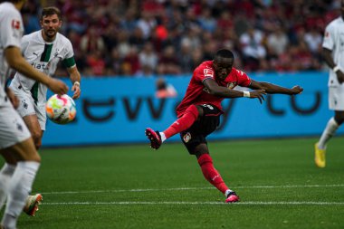 LEVERKUSEN, GERMANY - 21 MAYIS 2023: Moussa Diaby - Bayer 04 Leverkusen Borussia Moenchengladbach 'a karşı.
