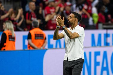 LEVERKUSEN, GERMANY - 21 Mayıs 2023: Karim Bellarabi, Alman eski futbolcu - Bayer 04 Leverkusen, Borussia Moenchengladbach 'a karşı.