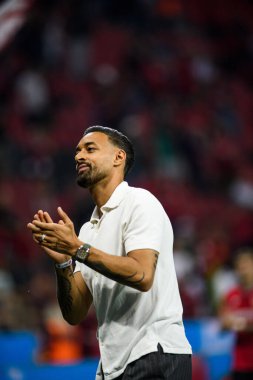 LEVERKUSEN, GERMANY - 21 Mayıs 2023: Karim Bellarabi, Alman eski futbolcu - Bayer 04 Leverkusen, Borussia Moenchengladbach 'a karşı.