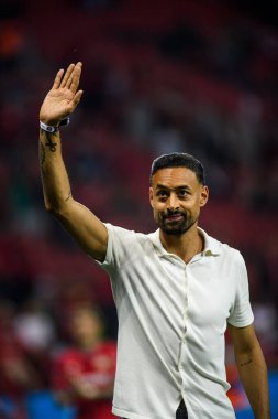 LEVERKUSEN, GERMANY - 21 Mayıs 2023: Karim Bellarabi, Alman eski futbolcu - Bayer 04 Leverkusen, Borussia Moenchengladbach 'a karşı.