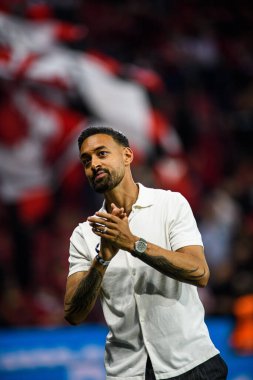 LEVERKUSEN, GERMANY - 21 Mayıs 2023: Karim Bellarabi, Alman eski futbolcu - Bayer 04 Leverkusen, Borussia Moenchengladbach 'a karşı.
