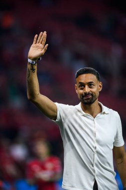 LEVERKUSEN, GERMANY - 21 Mayıs 2023: Karim Bellarabi, Alman eski futbolcu - Bayer 04 Leverkusen, Borussia Moenchengladbach 'a karşı.