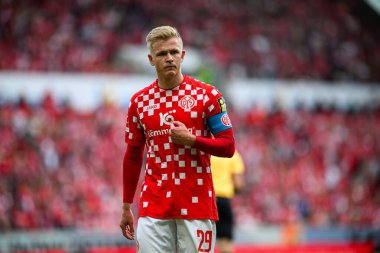 MAINZ, GERMANY - 17 Mayıs 2025: Jonathan Burkardt - Bundesliga maçı 1.FSV Mainz 05 - Bayer 04 Leverkusen 'e karşı Mewa Arena' da.
