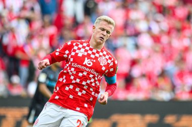 MAINZ, GERMANY - 17 Mayıs 2025: Jonathan Burkardt - Bundesliga maçı 1.FSV Mainz 05 - Bayer 04 Leverkusen 'e karşı Mewa Arena' da.