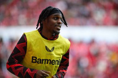 MAINZ, GERMANY - 17 Mayıs 2025: Jeremie Frimpong - Bundesliga maçı 1.FSV Mainz 05 - Bayer 04 Leverkusen maçı Mewa Arena 'da.