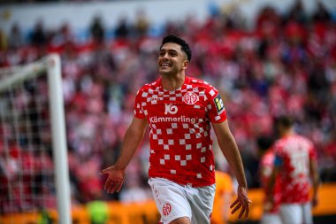 MAINZ, GERMANY - 17 Mayıs 2025: Nadiem Amiri - Bundesliga maçı 1.FSV Mainz 05 - Bayer 04 Leverkusen maçı Mewa Arena 'da.