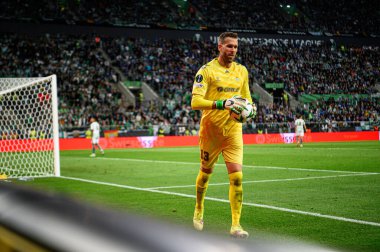 WROCLAW, POLAND - 28 Mayıs 2025: Adrian - UEFA Avrupa Konferans Ligi Real Betis Chelsea FC 'ye karşı Wroclaw Stadyumu' nda final maçı.