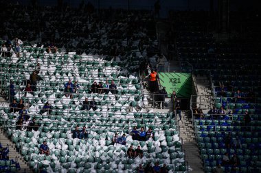 WROCLAW, POLAND - 28 Mayıs 2025 UEFA Avrupa Konferans Ligi Real Betis Chelsea FC 'ye karşı Wroclaw Stadyumu' nda oynanan final maçı.