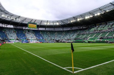 WROCLAW, POLAND - 28 Mayıs 2025 UEFA Avrupa Konferans Ligi Real Betis Chelsea FC 'ye karşı Wroclaw Stadyumu' nda oynanan final maçı.