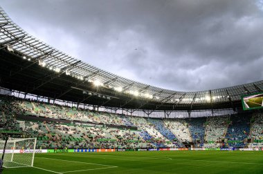 WROCLAW, POLAND - 28 Mayıs 2025 UEFA Avrupa Konferans Ligi Real Betis Chelsea FC 'ye karşı Wroclaw Stadyumu' nda oynanan final maçı.