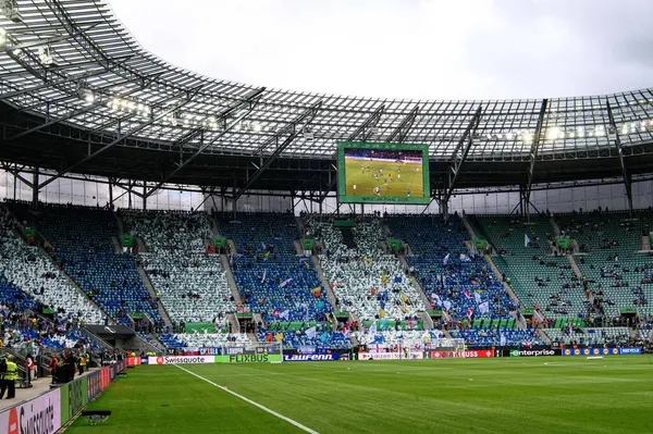 WROCLAW, POLAND - 28 Mayıs 2025 UEFA Avrupa Konferans Ligi Real Betis Chelsea FC 'ye karşı Wroclaw Stadyumu' nda oynanan final maçı.