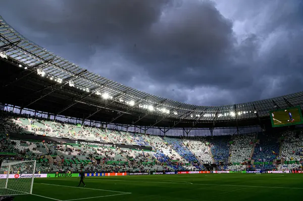 WROCLAW, POLAND - 28 Mayıs 2025 UEFA Avrupa Konferans Ligi Real Betis Chelsea FC 'ye karşı Wroclaw Stadyumu' nda oynanan final maçı.