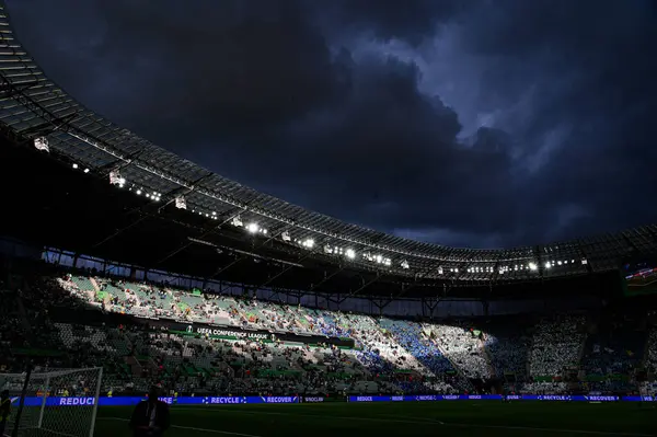 WROCLAW, POLAND - 28 Mayıs 2025 UEFA Avrupa Konferans Ligi Real Betis Chelsea FC 'ye karşı Wroclaw Stadyumu' nda oynanan final maçı.