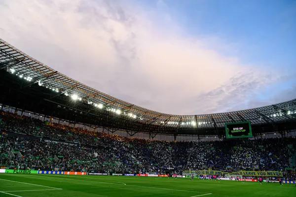 WROCLAW, POLAND - 28 Mayıs 2025 UEFA Avrupa Konferans Ligi Real Betis Chelsea FC 'ye karşı Wroclaw Stadyumu' nda oynanan final maçı.