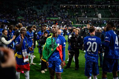 WROCLAW, POLAND - 28 Mayıs 2025: Nicolas Jackson - UEFA Avrupa Konferans Ligi Real Betis Chelsea FC 'ye karşı Wroclaw Stadyumu' nda final maçı.