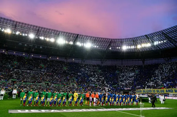 WROCLAW, POLAND - 28 Mayıs 2025 UEFA Avrupa Konferans Ligi Real Betis Chelsea FC 'ye karşı Wroclaw Stadyumu' nda oynanan final maçı.