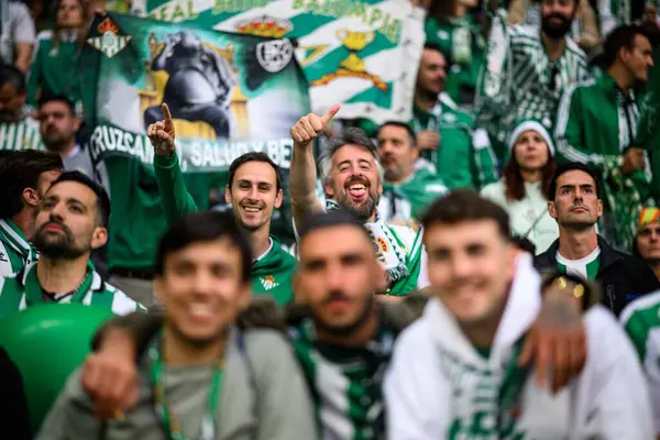 WROCLAW, POLAND - 28 Mayıs 2025: Destekçiler - Wroclaw Stadyumu 'nda UEFA Avrupa Konferans Ligi Real Betis Chelsea FC' ye karşı.