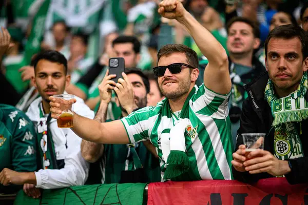 WROCLAW, POLAND - 28 Mayıs 2025: Destekçiler - Wroclaw Stadyumu 'nda UEFA Avrupa Konferans Ligi Real Betis Chelsea FC' ye karşı.