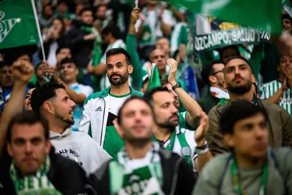 WROCLAW, POLAND - 28 Mayıs 2025: Destekçiler - Wroclaw Stadyumu 'nda UEFA Avrupa Konferans Ligi Real Betis Chelsea FC' ye karşı.