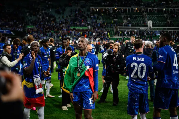 WROCLAW, POLAND - 28 Mayıs 2025: Nicolas Jackson - UEFA Avrupa Konferans Ligi Real Betis Chelsea FC 'ye karşı Wroclaw Stadyumu' nda final maçı.