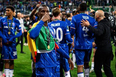 WROCLAW, POLAND - 28 Mayıs 2025: Nicolas Jackson - UEFA Avrupa Konferans Ligi Real Betis Chelsea FC 'ye karşı Wroclaw Stadyumu' nda final maçı.