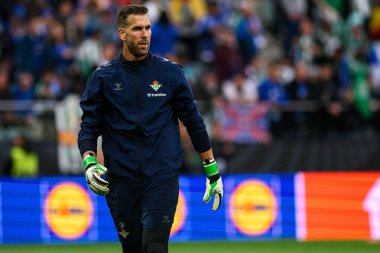 WROCLAW, POLAND - 28 Mayıs 2025: Adrian - UEFA Avrupa Konferans Ligi Real Betis Chelsea FC 'ye karşı Wroclaw Stadyumu' nda final maçı.