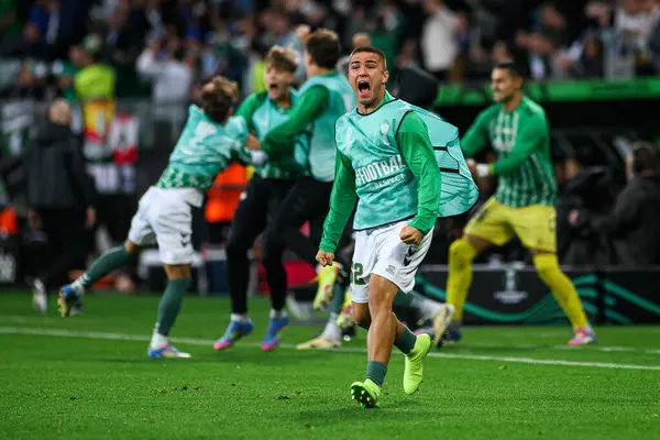 WROCLAW, POLAND - 28 Mayıs 2025: Pablo Garcia - UEFA Avrupa Konferans Ligi Real Betis Chelsea FC 'ye karşı Wroclaw Stadyumu.