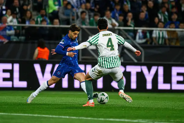 WROCLAW, POLAND - 28 Mayıs 2025 UEFA Avrupa Konferans Ligi Real Betis Chelsea FC 'ye karşı Wroclaw Stadyumu' nda oynanan final maçı.