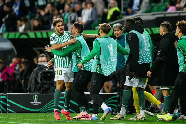 WROCLAW, POLAND - 28 Mayıs 2025: Abdessamad Ezzalzouli - Wroclaw Stadyumu 'nda oynanan final maçı UEFA Avrupa Konferans Ligi Real Betis-Chelsea FC.