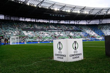 WROCLAW, POLAND - 28 Mayıs 2025 UEFA Avrupa Konferans Ligi Real Betis Chelsea FC 'ye karşı Wroclaw Stadyumu' nda oynanan final maçı.