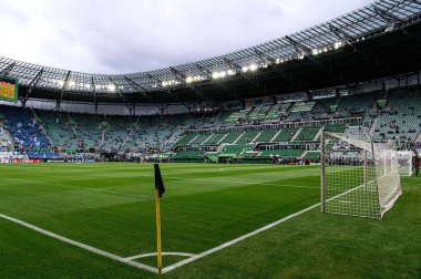 WROCLAW, POLAND - 28 Mayıs 2025 UEFA Avrupa Konferans Ligi Real Betis Chelsea FC 'ye karşı Wroclaw Stadyumu' nda oynanan final maçı.