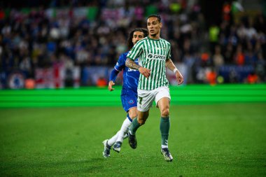 WROCLAW, POLAND - 28 Mayıs 2025: Antony - UEFA Avrupa Konferans Ligi Real Betis Chelsea FC 'ye karşı Wroclaw Stadyumu.