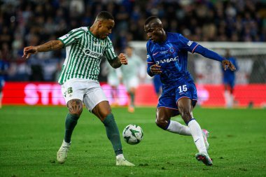 WROCLAW, POLAND - 28 Mayıs 2025: Nicolas Jackson - UEFA Avrupa Konferans Ligi Real Betis Chelsea FC 'ye karşı Wroclaw Stadyumu' nda final maçı.