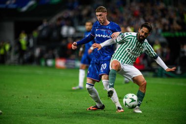 WROCLAW, POLAND - 28 Mayıs 2025: Isco, Cole Palmer - Wroclaw Stadyumu 'nda UEFA Avrupa Konferans Ligi Real Betis Chelsea FC' ye karşı.