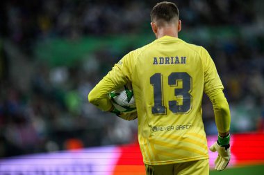 WROCLAW, POLAND - 28 Mayıs 2025: Adrian - UEFA Avrupa Konferans Ligi Real Betis Chelsea FC 'ye karşı Wroclaw Stadyumu' nda final maçı.