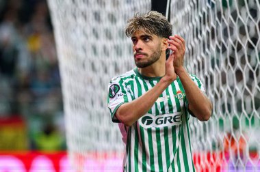 WROCLAW, POLAND - 28 Mayıs 2025: Abdessamad Ezzalzouli - Wroclaw Stadyumu 'nda oynanan final maçı UEFA Avrupa Konferans Ligi Real Betis-Chelsea FC.