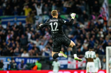 WROCLAW, POLAND - 28 Mayıs 2025: Filip Jorgensen - UEFA Avrupa Konferans Ligi Real Betis Chelsea FC 'ye karşı Wroclaw Stadyumu' nda oynanan final maçı.