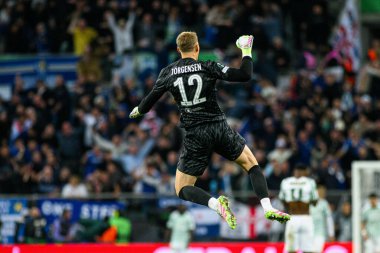 WROCLAW, POLAND - 28 Mayıs 2025: Filip Jorgensen - UEFA Avrupa Konferans Ligi Real Betis Chelsea FC 'ye karşı Wroclaw Stadyumu' nda oynanan final maçı.