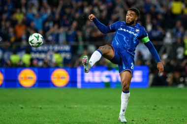 WROCLAW, POLAND - 28 Mayıs 2025: Reece James - Wroclaw Stadyumu 'nda UEFA Avrupa Konferans Ligi Real Betis Chelsea FC' ye karşı.