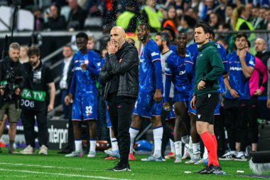 WROCLAW, POLAND - 28 Mayıs 2025: Enzo Maresca - UEFA Avrupa Konferans Ligi Real Betis Chelsea FC 'ye karşı Wroclaw Stadyumu.