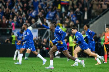 WROCLAW, POLAND - 28 Mayıs 2025: Kutlamalar - Wroclaw Stadyumu 'nda UEFA Avrupa Konferans Ligi Real Betis Chelsea FC' ye karşı.