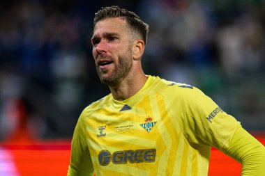 WROCLAW, POLAND - 28 Mayıs 2025: Adrian - UEFA Avrupa Konferans Ligi Real Betis Chelsea FC 'ye karşı Wroclaw Stadyumu' nda final maçı.