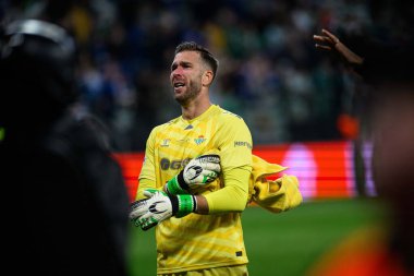 WROCLAW, POLAND - 28 Mayıs 2025: Adrian - UEFA Avrupa Konferans Ligi Real Betis Chelsea FC 'ye karşı Wroclaw Stadyumu' nda final maçı.