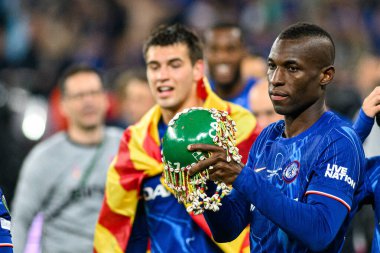 WROCLAW, POLAND - 28 Mayıs 2025: Nicolas Jackson - UEFA Avrupa Konferans Ligi Real Betis Chelsea FC 'ye karşı Wroclaw Stadyumu' nda final maçı.