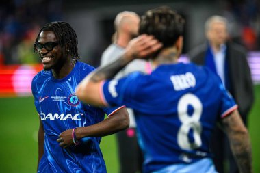 WROCLAW, POLAND - 28 Mayıs 2025: Romeo Lavia - UEFA Avrupa Konferans Ligi Real Betis Chelsea FC 'ye karşı Wroclaw Stadyumu.