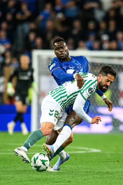 WROCLAW, POLAND - 28 Mayıs 2025 UEFA Avrupa Konferans Ligi Real Betis Chelsea FC 'ye karşı Wroclaw Stadyumu' nda oynanan final maçı.