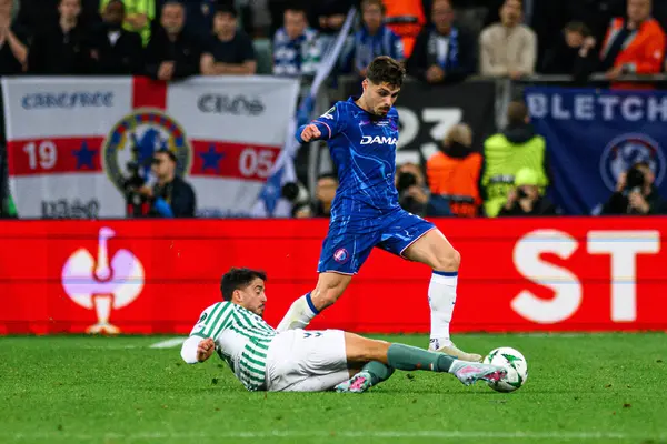 WROCLAW, POLAND - 28 Mayıs 2025: Pedro Neto - UEFA Avrupa Konferans Ligi Real Betis Chelsea FC 'ye karşı Wroclaw Stadyumu.