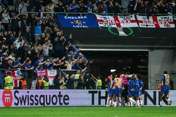 WROCLAW, POLAND - 28 Mayıs 2025 UEFA Avrupa Konferans Ligi Real Betis Chelsea FC 'ye karşı Wroclaw Stadyumu' nda oynanan final maçı.